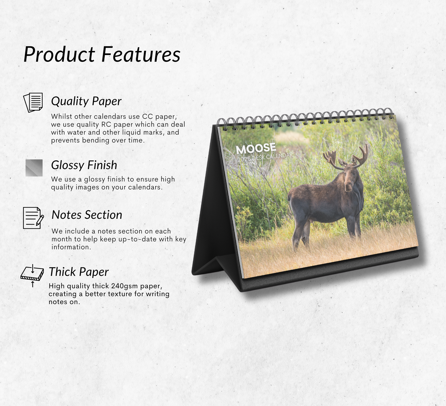 Moose Desk Calendar 2026-2027