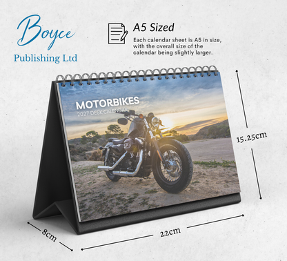 Motorbikes Desk Calendar 2027-2028