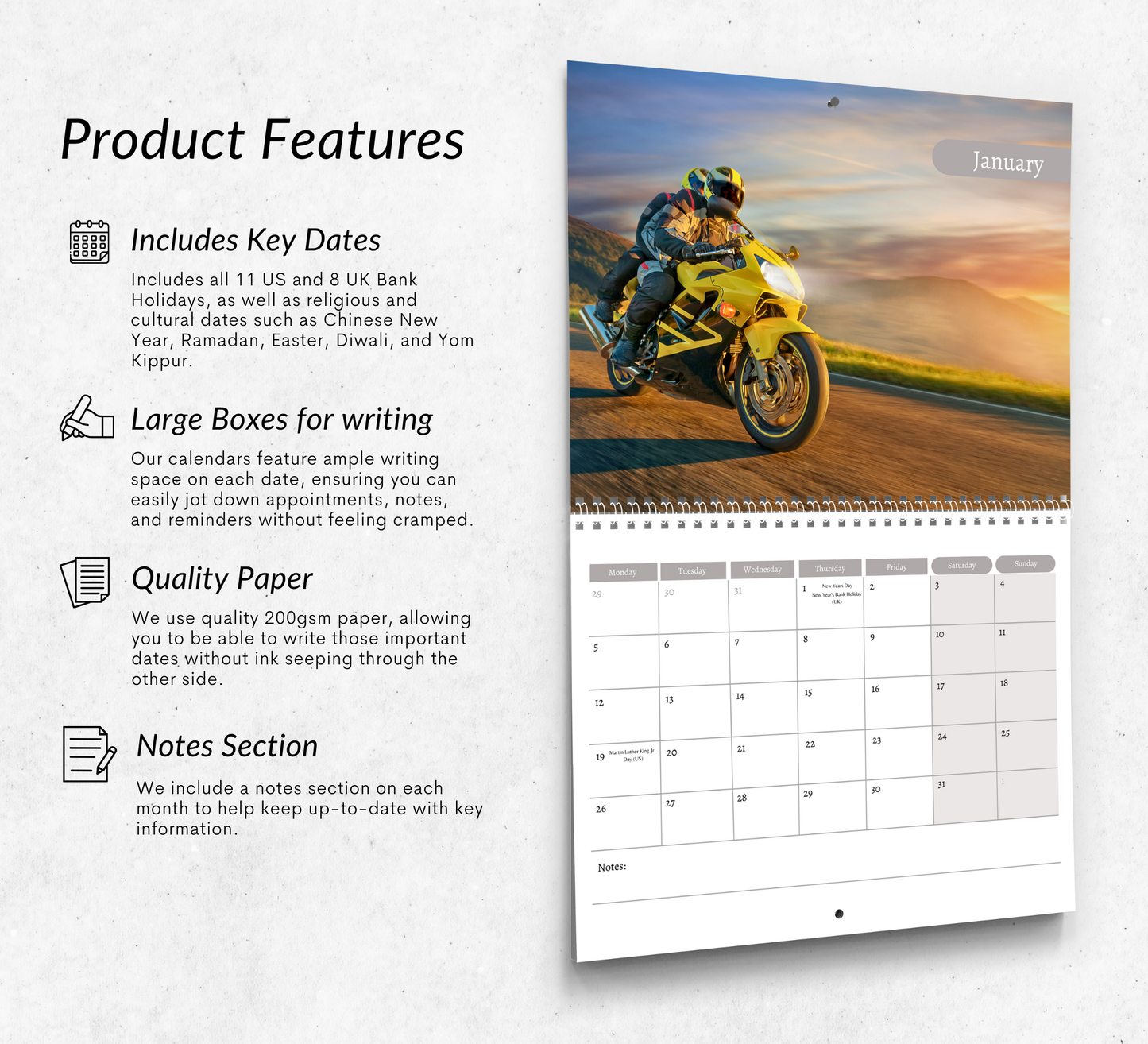 Motorbikes Calendar 2026