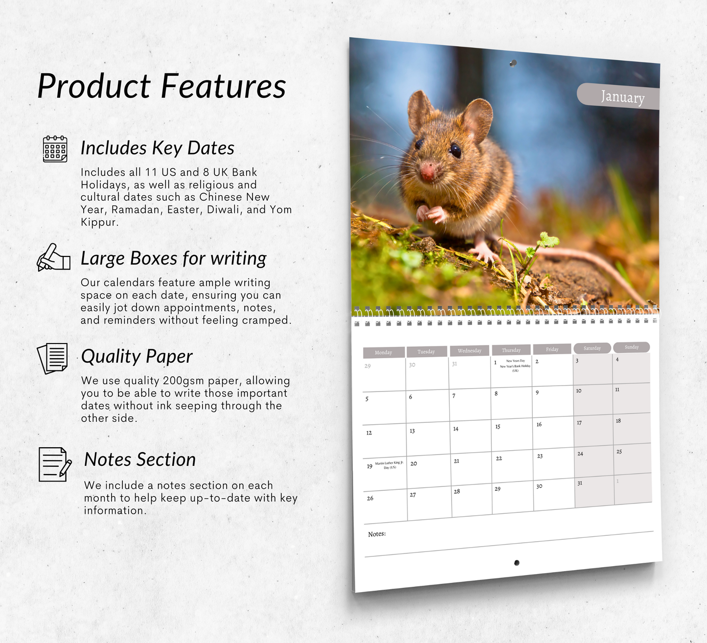 Mouse Calendar 2026