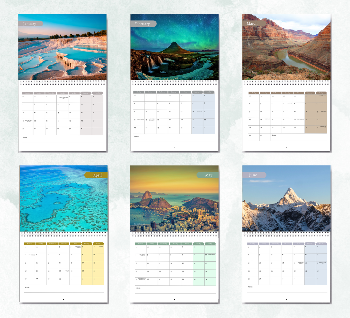 Natural Wonders Calendar 2027