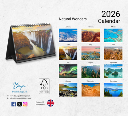 Natural Wonders Desk Calendar 2026-2027