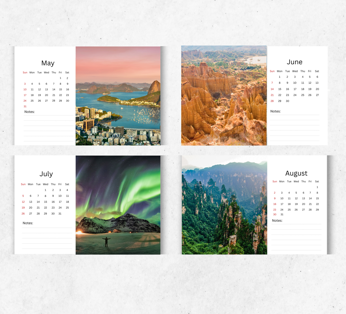 Natural Wonders Desk Calendar 2026-2027