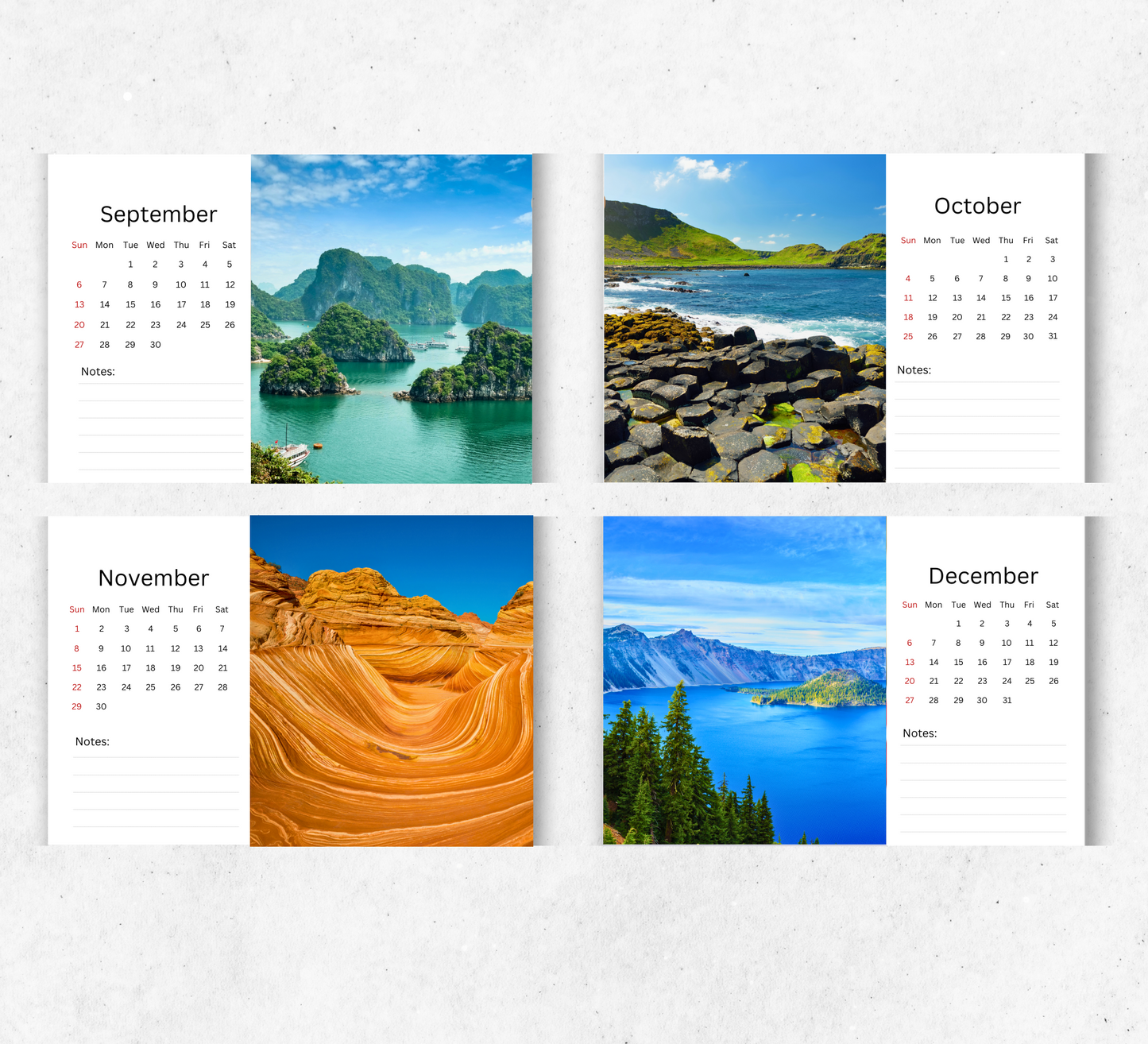 Natural Wonders Desk Calendar 2026-2027