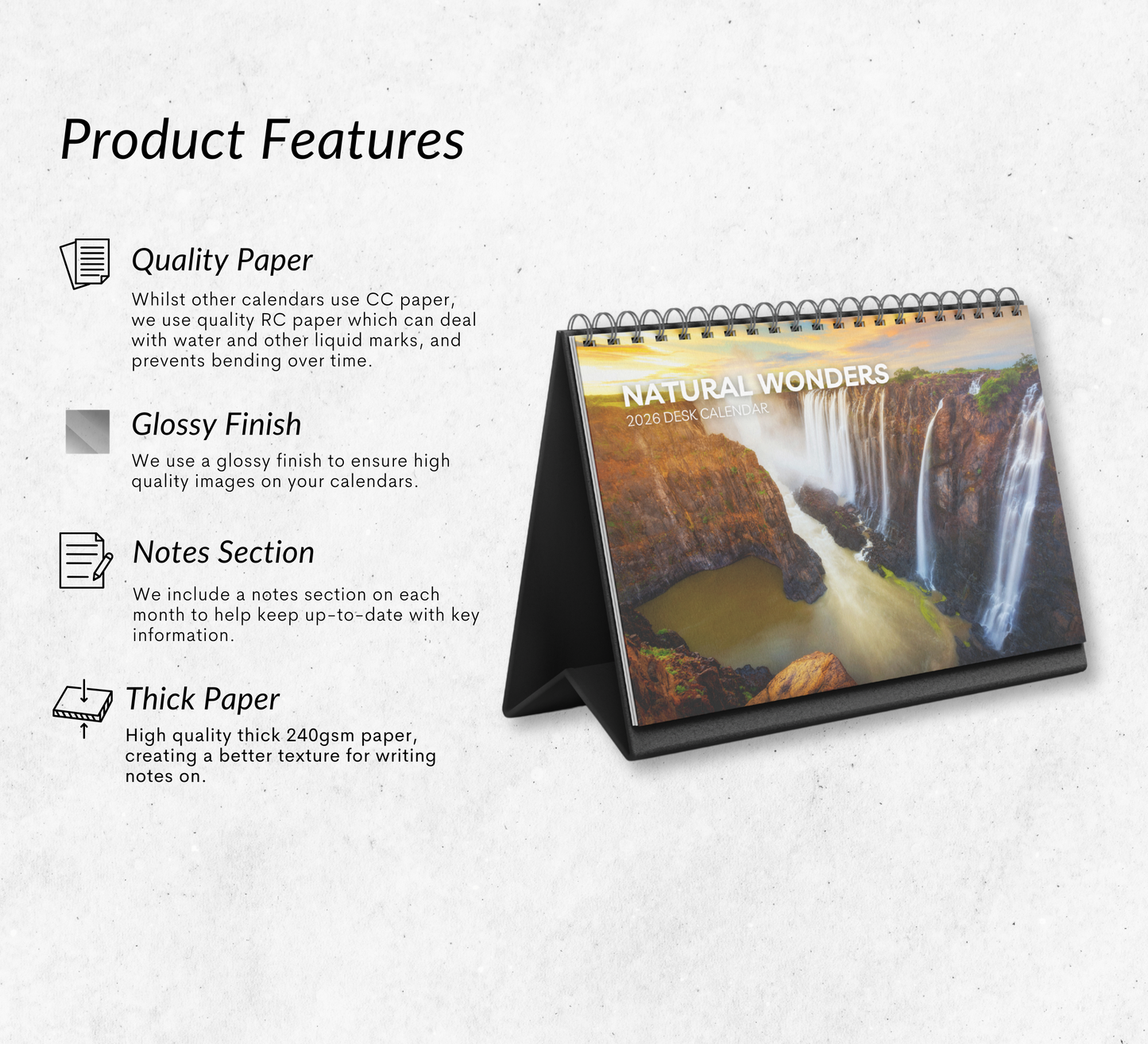 Natural Wonders Desk Calendar 2026-2027