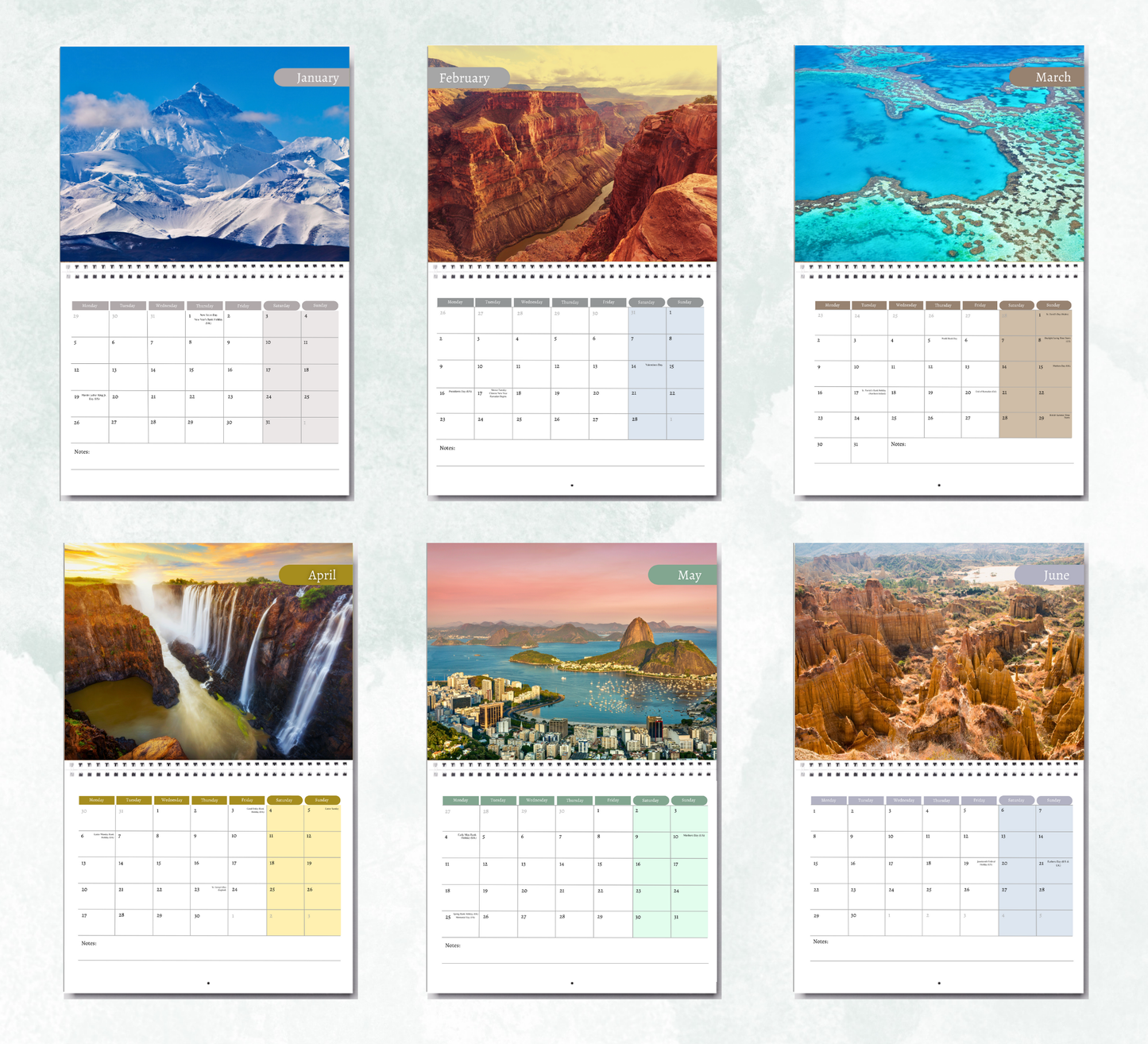 Natural Wonders Calendar 2026