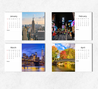 New York Desk Calendar 2027-2028