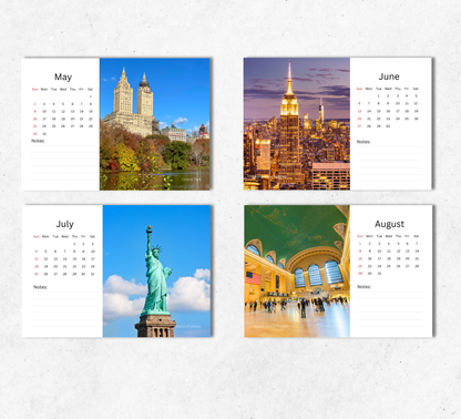 New York Desk Calendar 2027-2028