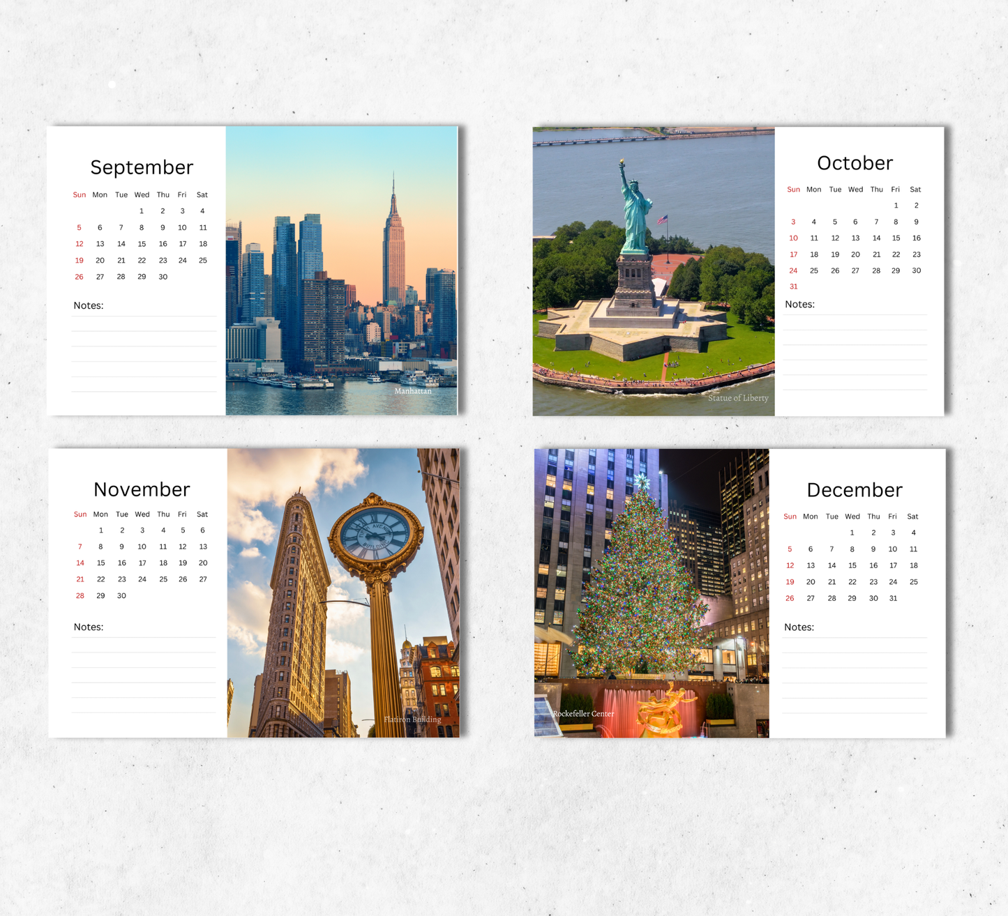 New York Desk Calendar 2027-2028