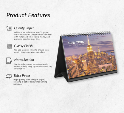 New York Desk Calendar 2027-2028