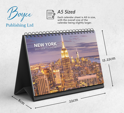 New York Desk Calendar 2027-2028