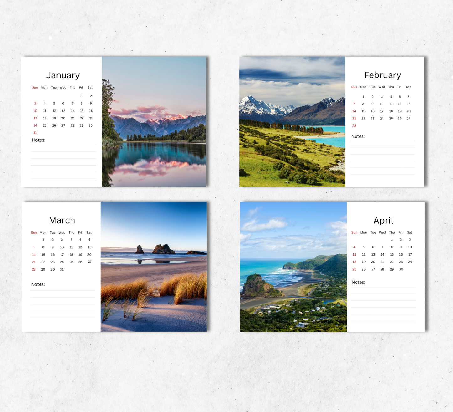 New Zealand Desk Calendar 2027-2028