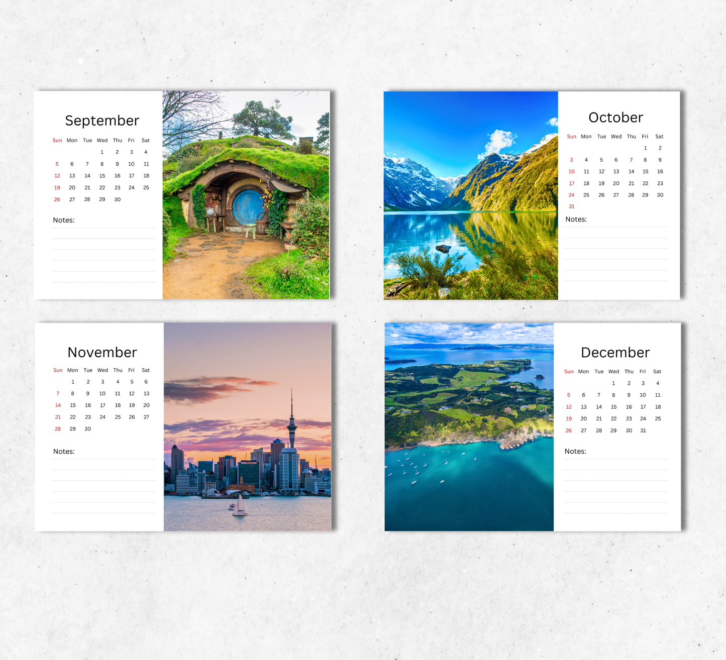 New Zealand Desk Calendar 2027-2028