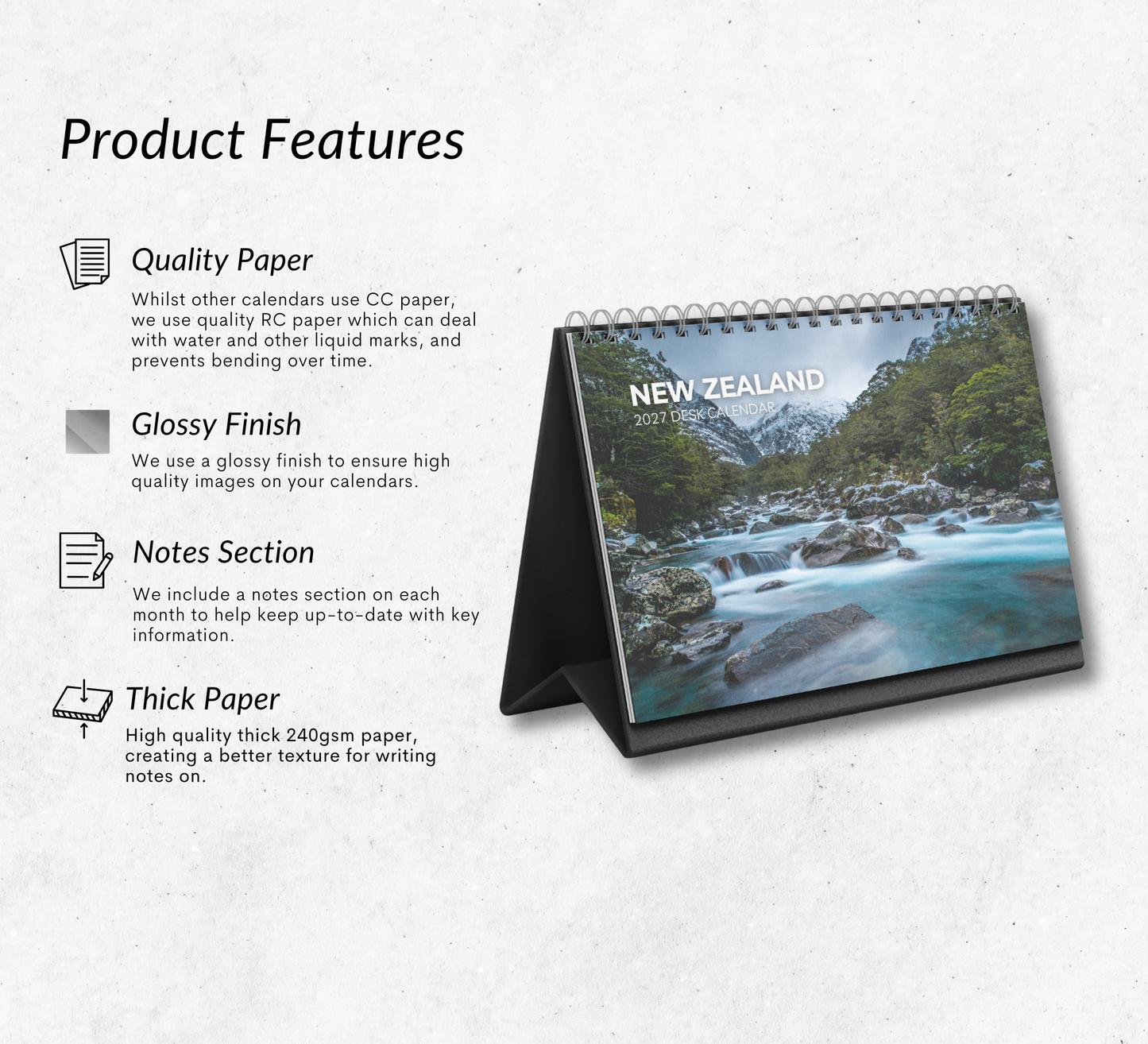 New Zealand Desk Calendar 2027-2028