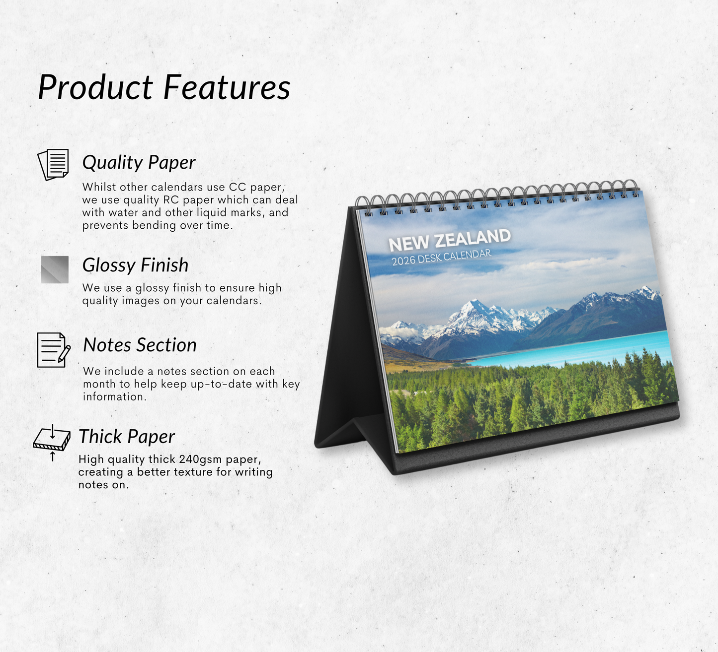 New Zealand Desk Calendar 2026-2027