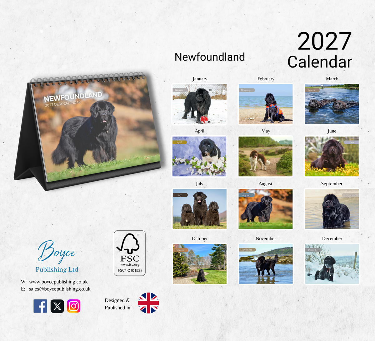 Newfoundland Desk Calendar 2027-2028