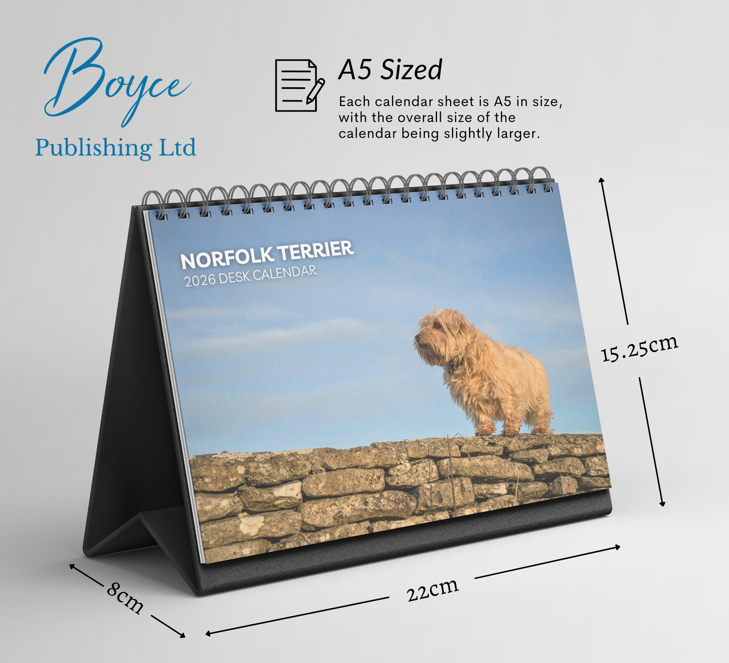 Norfolk Terrier Desk Calendar 2027-2028
