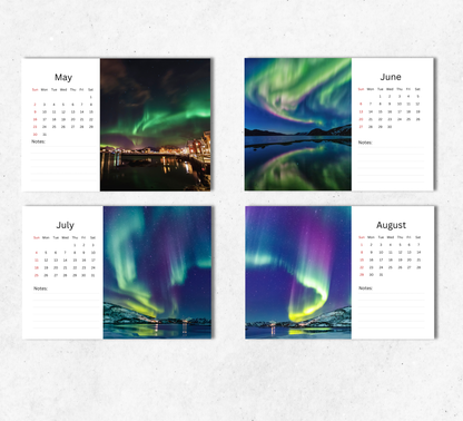 Northern Lights Desk Calendar 2027-2028