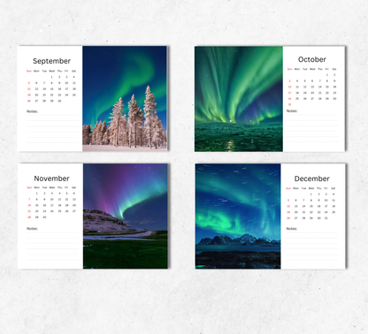 Northern Lights Desk Calendar 2027-2028