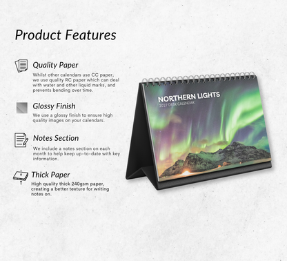 Northern Lights Desk Calendar 2027-2028