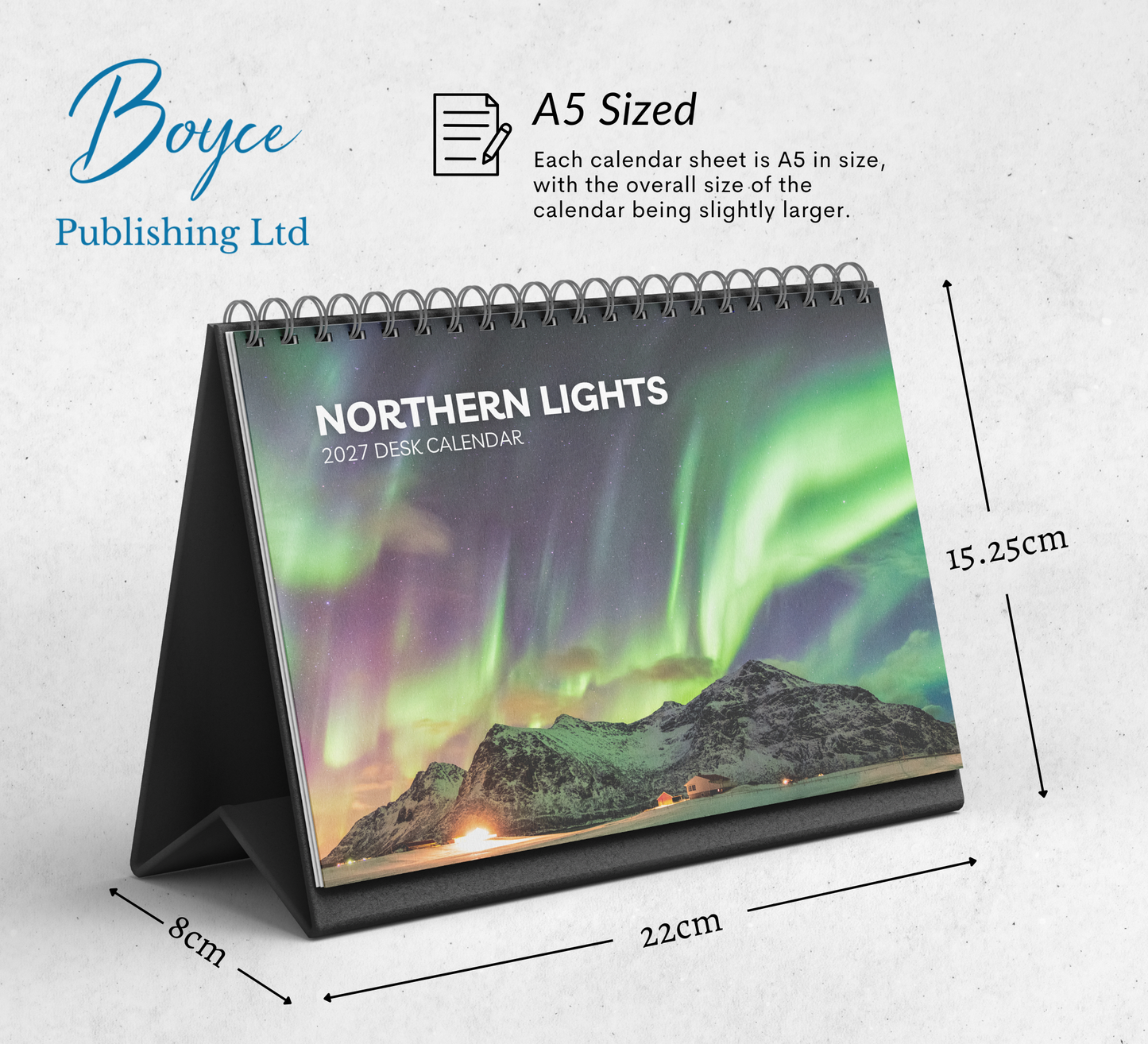 Northern Lights Desk Calendar 2027-2028