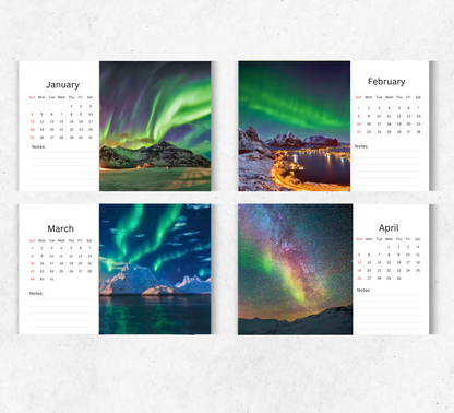 Northern Lights Desk Calendar 2026-2027