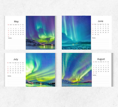 Northern Lights Desk Calendar 2026-2027