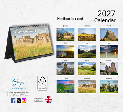 Northumberland Desk Calendar 2027-2028