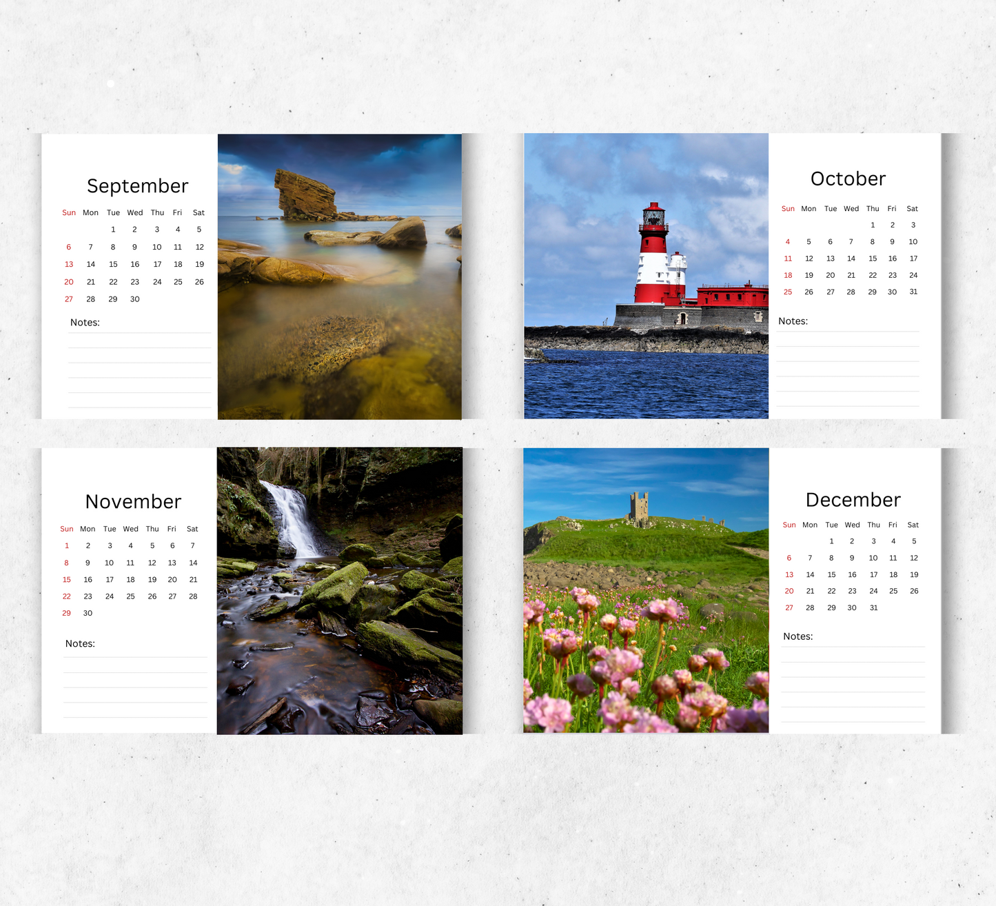 Northumberland Desk Calendar 2026-2027