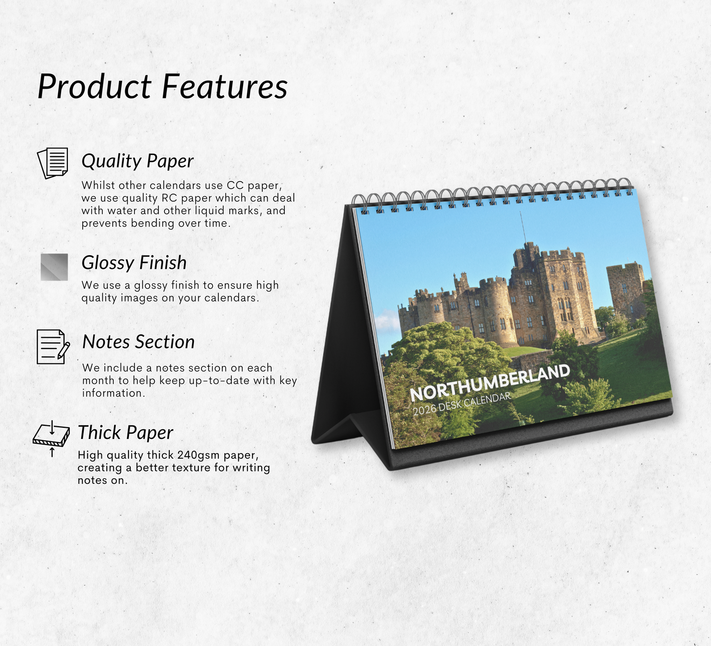 Northumberland Desk Calendar 2026-2027