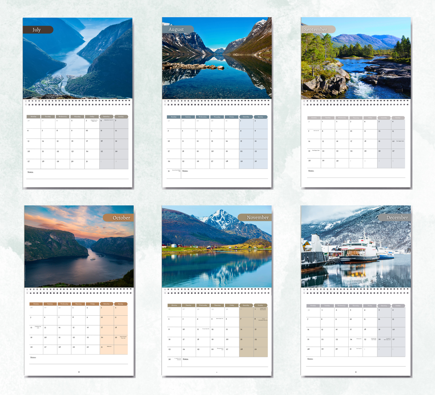 Norwegian Fjords Calendar 2027