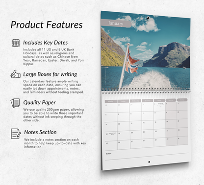 Norwegian Fjords Calendar 2027