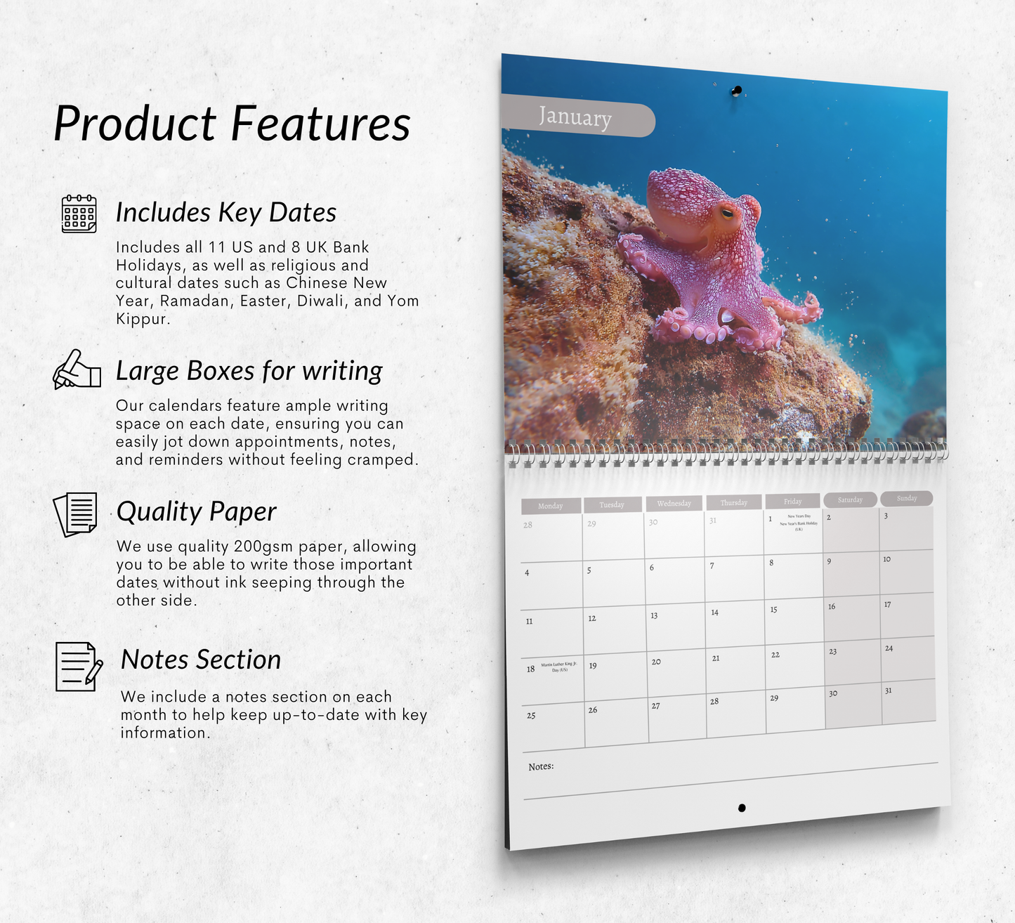 Octopus Calendar 2027