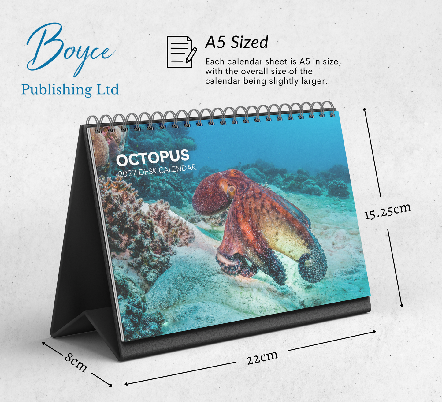 Octopus Desk Calendar 2027-2028