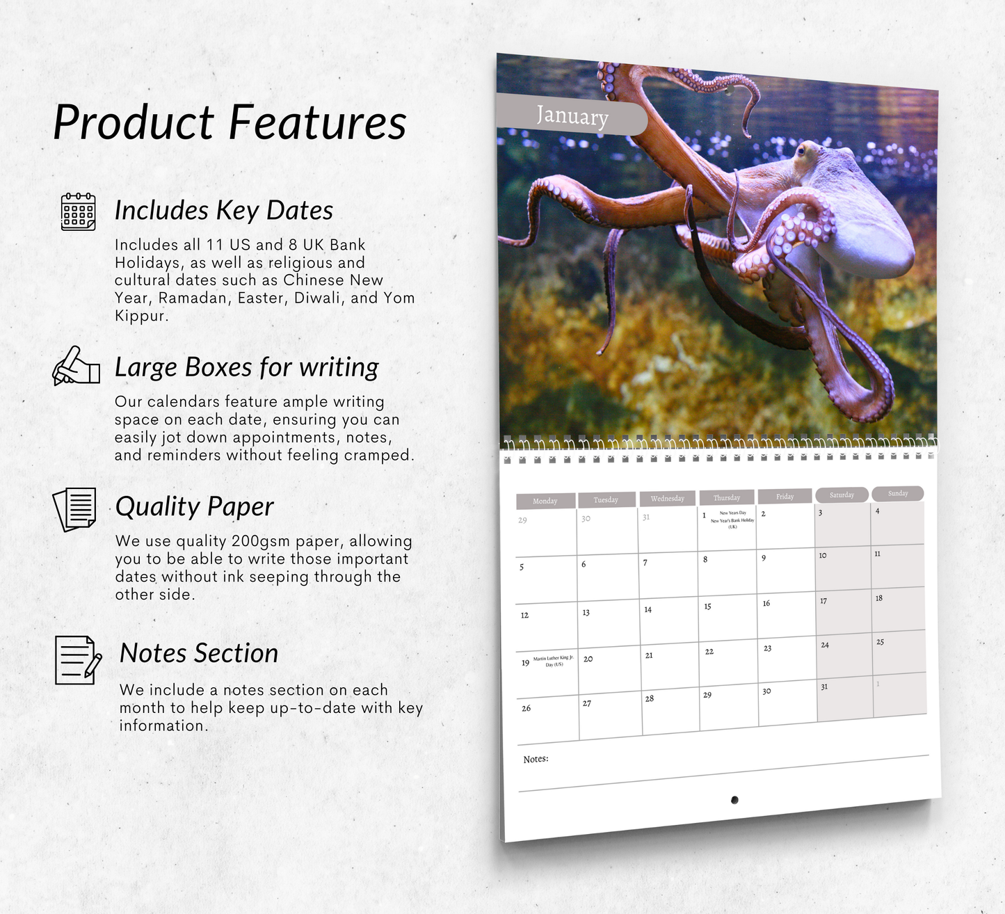 Octopus Calendar 2026
