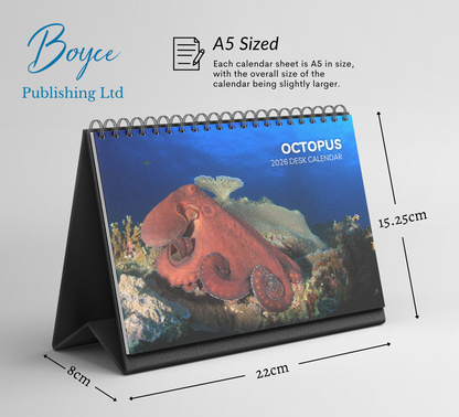 Octopus Desk Calendar 2026-2027