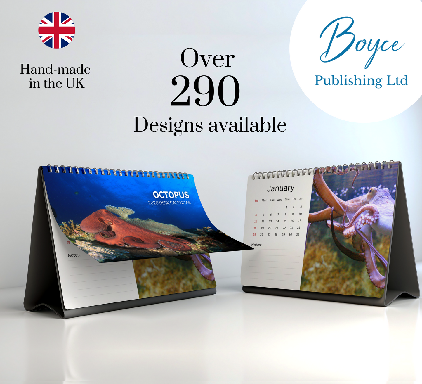 Octopus Desk Calendar 2026-2027
