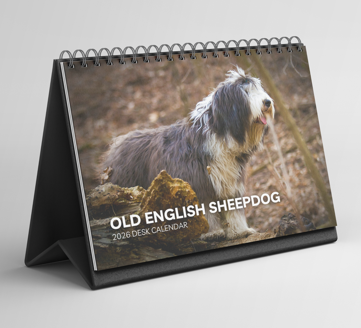 Old English Sheepdog Desk Calendar 2026-2027