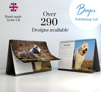 Old English Sheepdog Desk Calendar 2026-2027
