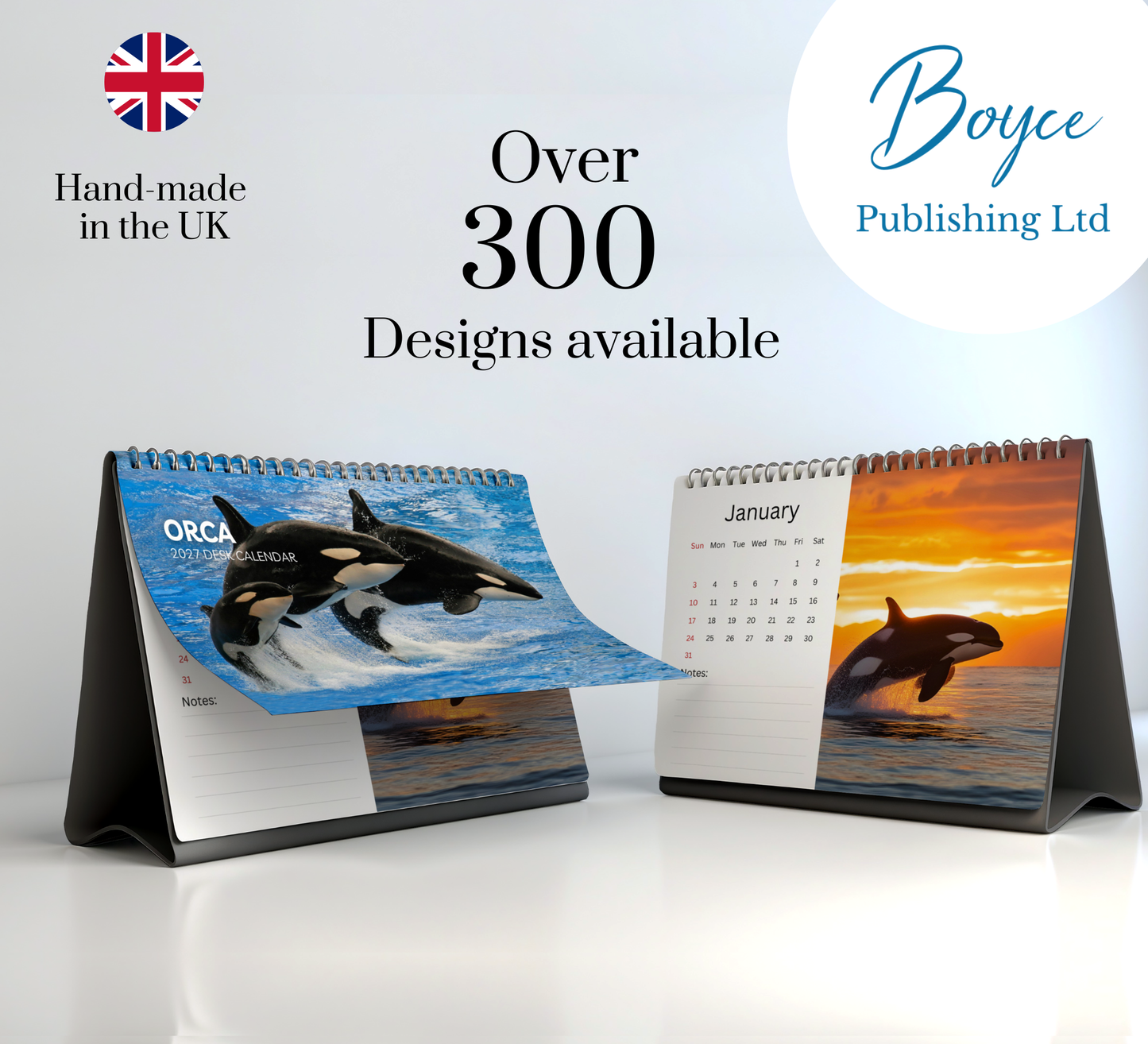 Orca Desk Calendar 2027-2028