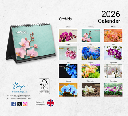 Orchids Desk Calendar 2026-2027