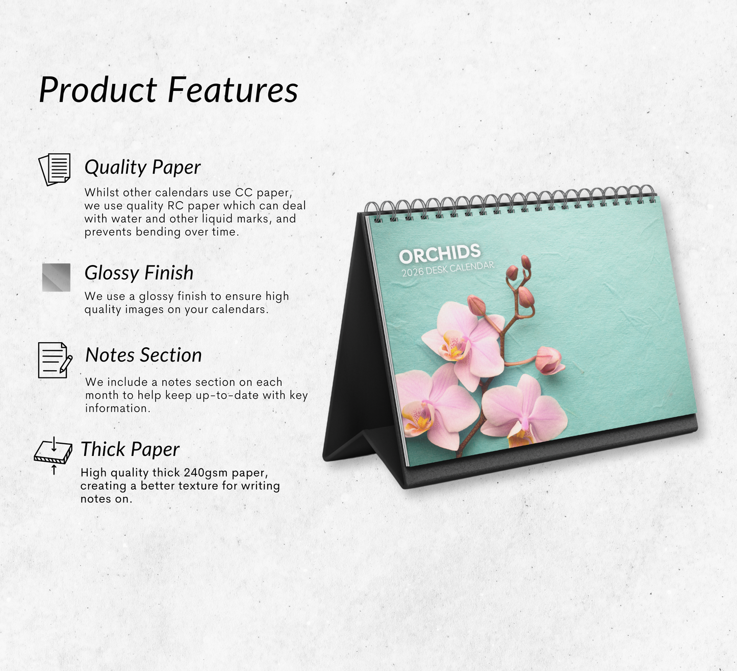 Orchids Desk Calendar 2026-2027