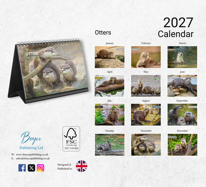 Otter Desk Calendar 2027-2028