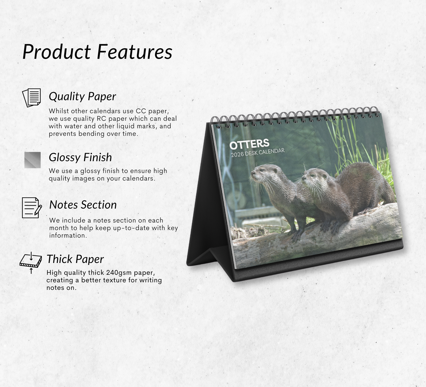Otter Desk Calendar 2026-2027