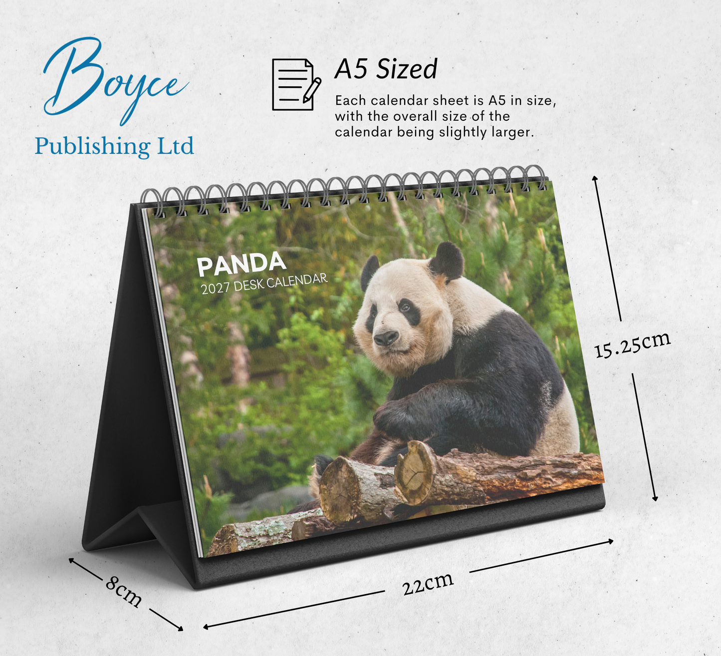 Panda Desk Calendar 2027-2028
