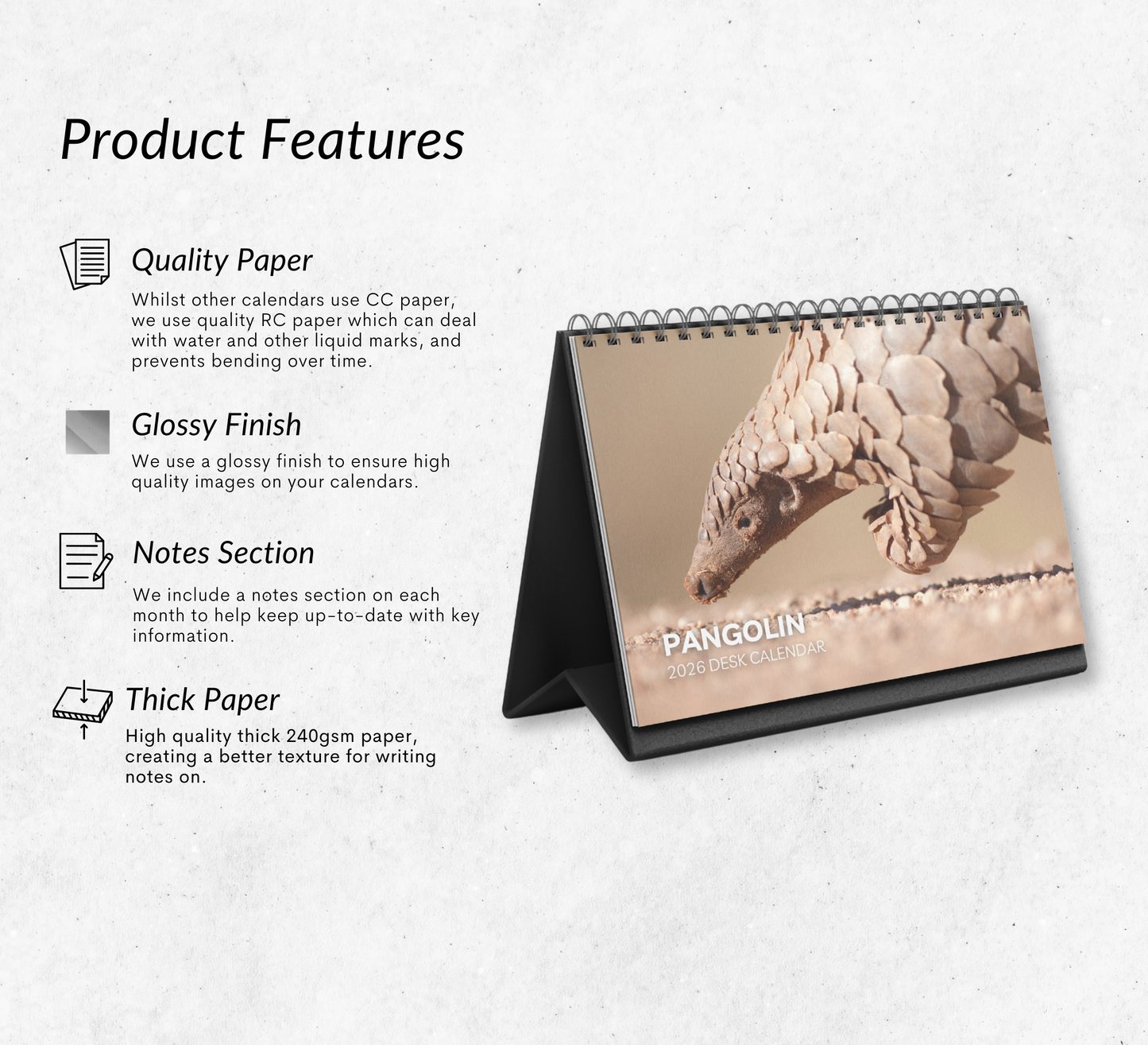 Pangolin Desk Calendar 2026-2027