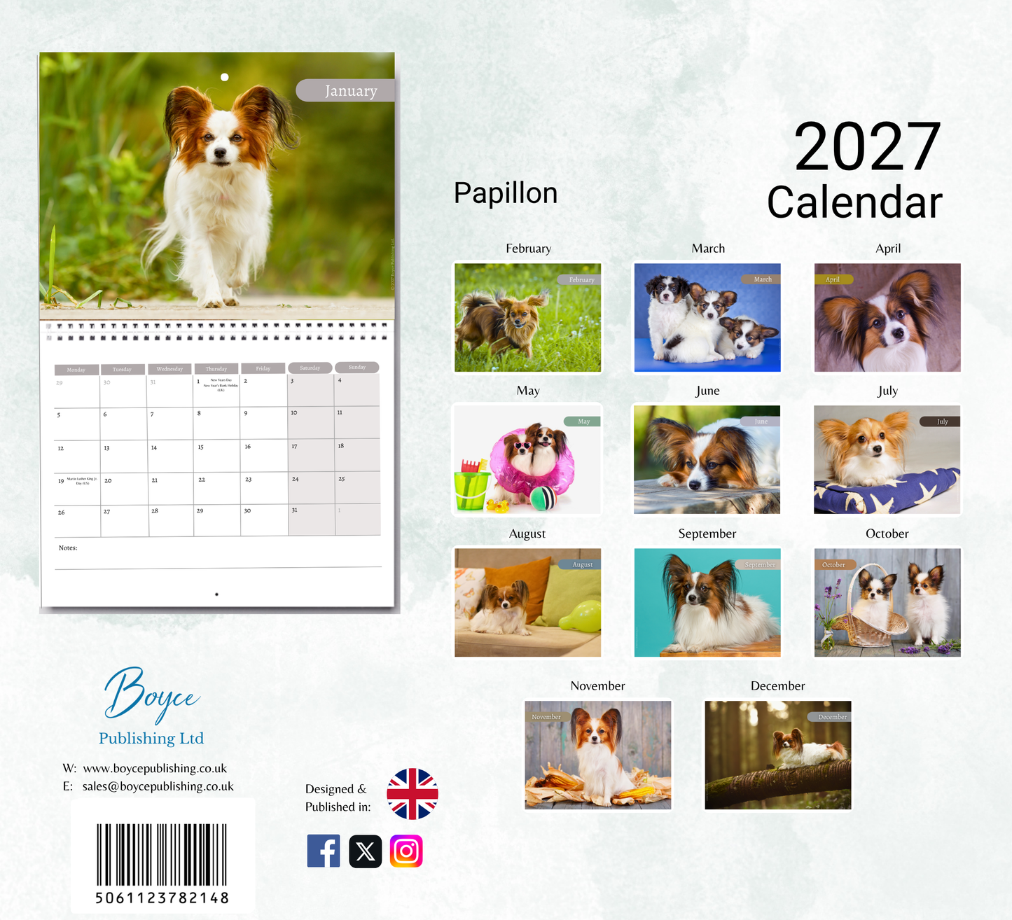 Papillon Calendar 2027