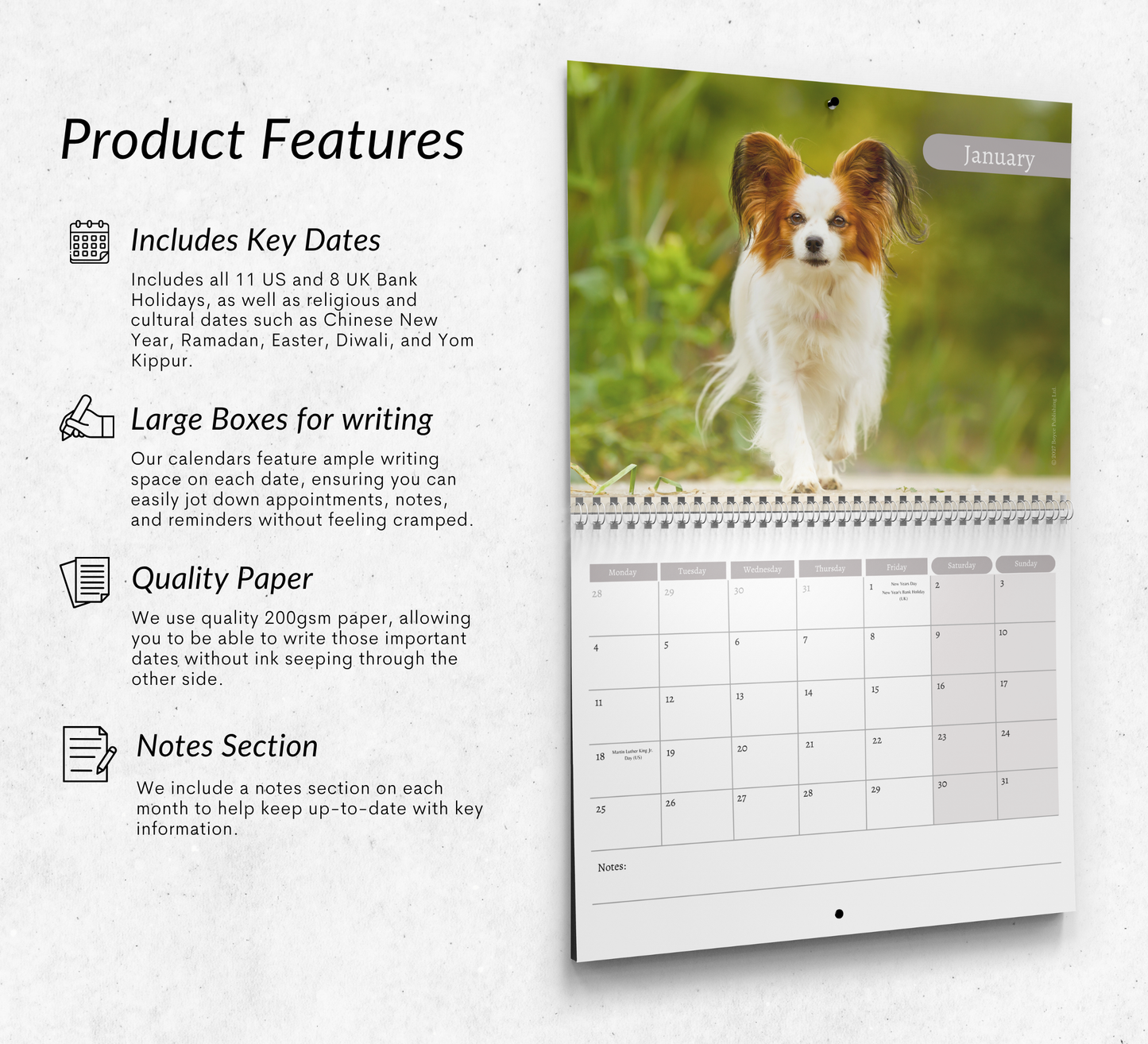 Papillon Calendar 2027