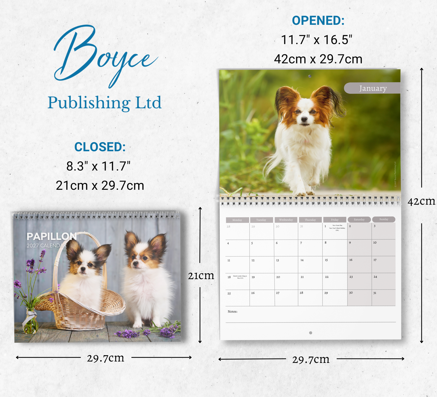 Papillon Calendar 2027