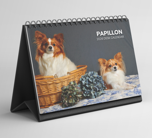 Papillon Desk Calendar 2026-2027